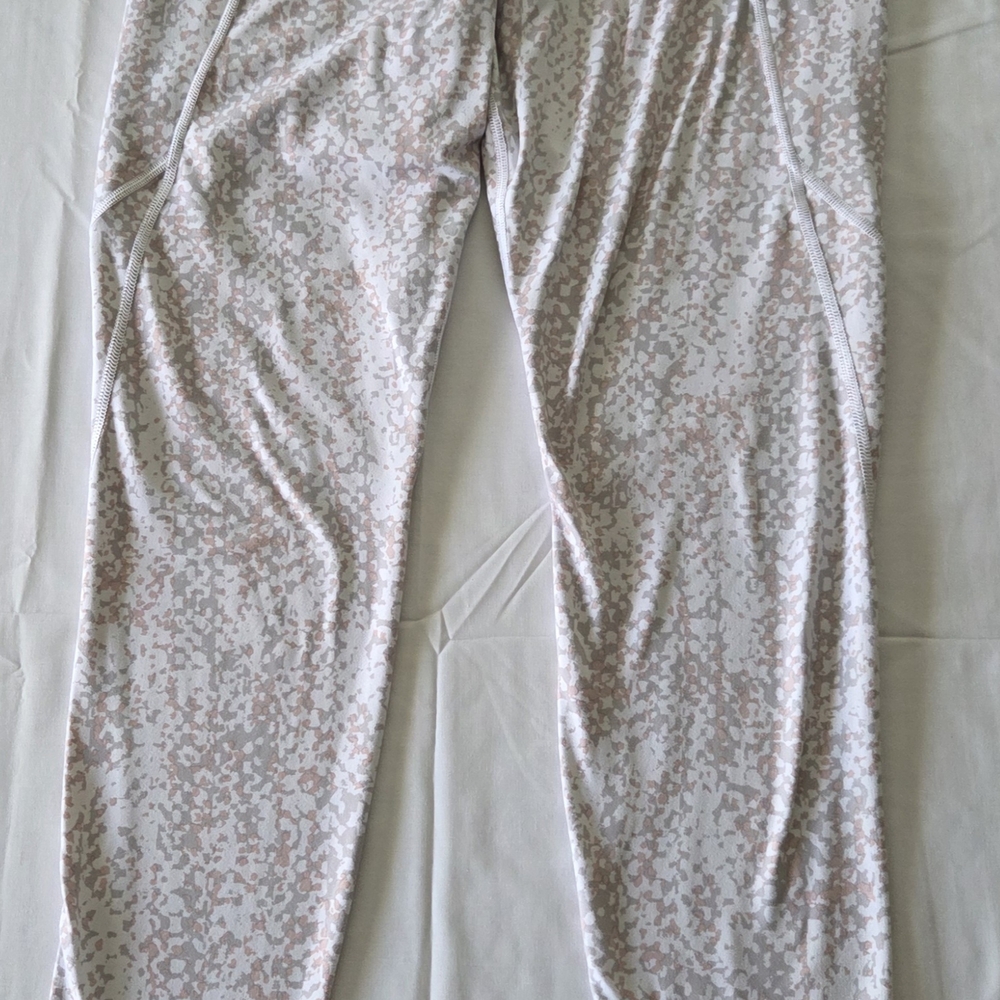 Athleta Gold And Silver Digital Camo Patterned Leggings